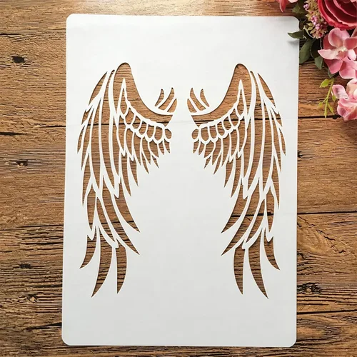 Vista 6 de TIAMECH Plantilla A4 reutilizable de líneas de símbolos pequeños para pintar, plantilla de capas de textura de cuadrícula, arte de pared