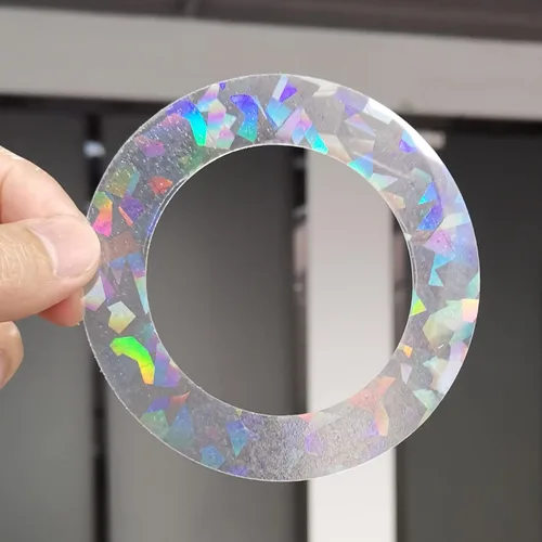 Vista 10 de Calcomanías holográficas para ventana para ataques de pájaros, recordatorio de vidrio, calcomanías autoadhesivas anticolisión, evita que los pájaros