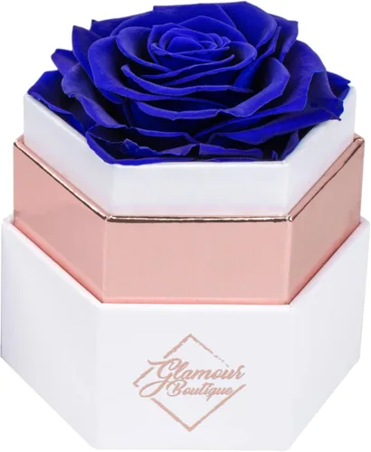 Vista 12 de GLAMOUR BOUTIQUE Rosas eternas preservadas en una caja, flores para siempre, rosa para siempre en una caja para esposa o ella, regalo de flores Azul