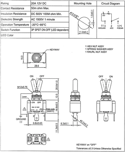 Vista 6 de Panel de Interruptor de Palanca, Interruptor de Encendido Universal de 12V para Coche de Carreras, Panel de Interruptor de Palanca de 3 Grupos