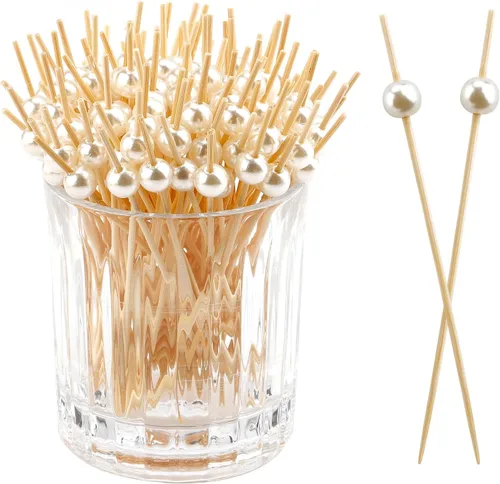 Vista 20 de 100 piezas de palillos de cóctel para bebidas, decoraciones de San Valentín, palillos de dientes elegantes para aperitivos, palillos de dientes