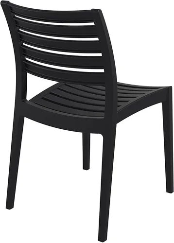 Vista 4 de Compamia Silla de comedor para patio al aire libre Ares en color negro, grado comercial