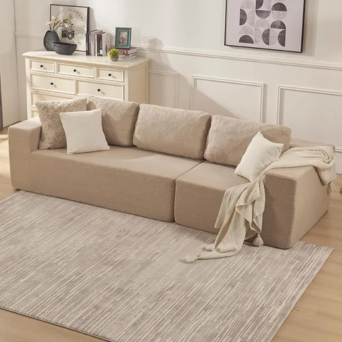 Vista 35 de Furnify Sofá modular tapizado de espuma de 30", Sofá de piso tapizado con almohada, Silla puf para dormitorio y sala de estar, No requiere