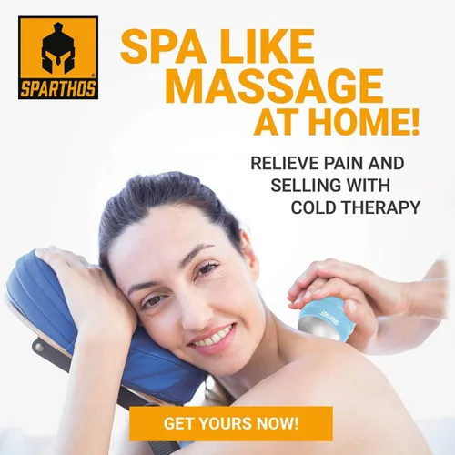 Vista 9 de Sparthos Bola de rodillo de masaje frío – Masajeador de criosfera fitness – Copas de masaje de hielo Cryo Cryocup – para músculos, cara, músculos