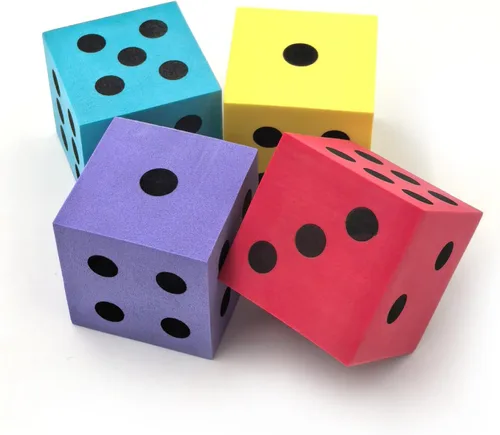 Vista 11 de Deke Home - Juego de dados de espuma (paquete de 4), dados grandes para el aula y la escuela en casa, color verde brillante, grande de 1.96