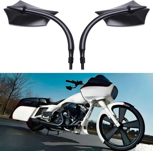 Vista 10 de Espejos Universales para Motocicleta, Espejo de Doble Toma con Rosca M8 M10 Compatible con Sportster 883, Bicicleta de Calle, Moto de Cross, Crucero