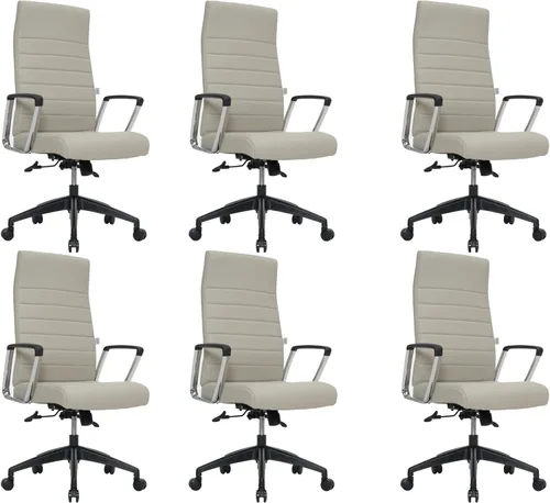 Vista 11 de LeisureMod Hilton Leather Executive Office Chair, Adjustable Height Negro