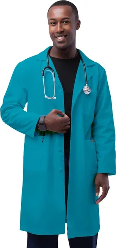 Vista 11 de Adar - Abrigos de laboratorio unisex universales, abrigo de laboratorio clásico de 39 pulgadas Negro