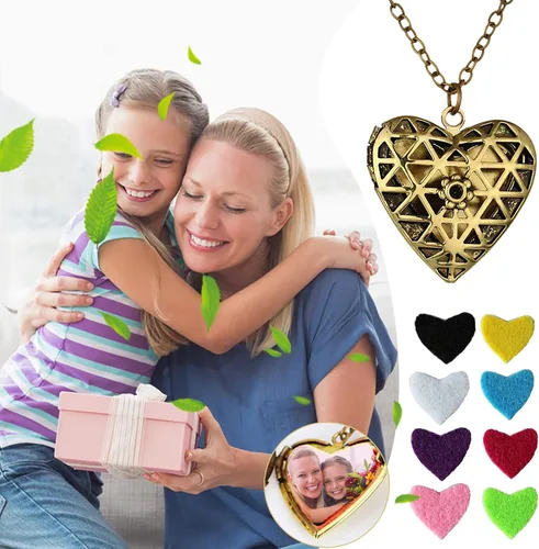 Vista 2 de Hollow Alloy Aromatherapy Essential Oil Diffuser Necklace Box Pendant Gift Vintage Necklace Jewelry Set