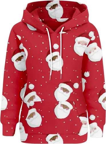 Vista 2 de Miekld Sudaderas con capucha para mujer, talla grande, con bolsillos, manga larga, cordón y cremallera suelta