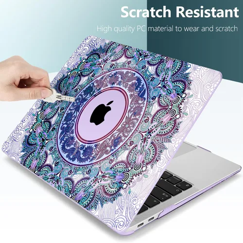 Vista 45 de TWOLSKOO Funda para MacBook Air de 13,3 pulgadas (versión antigua 2018-2021, modelos: M1 A2337, A2179, A1932) - Carcasa rígida con protector de Flor