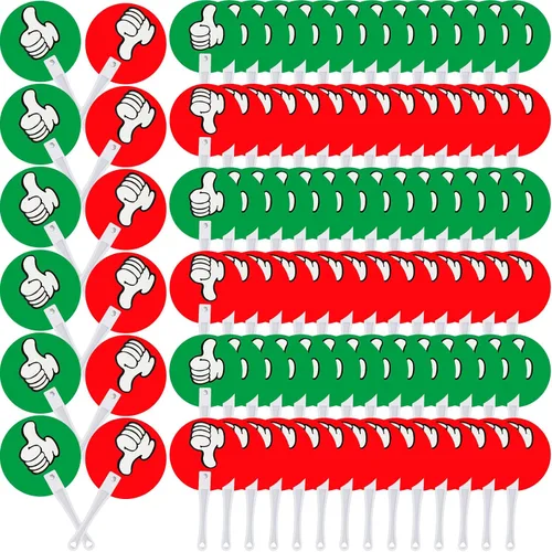 Vista 8 de Macarrie - Paquete de 30 palas para votar en el aula Handy Teacher Classroom Event Supplies, Green Red Yes or No Paddles, True False Sign for