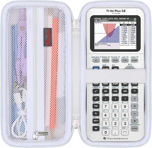 Vista 12 de Elonbo Funda de transporte para calculadora gráfica a color Texas Instruments TI-84 Plus CE/TI-84 Plus/TI-83 Plus/TI-83 Plus CE, bolsillo de malla