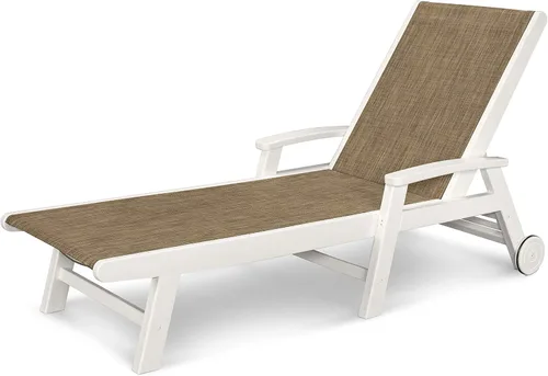 Vista 15 de POLYWOOD® Tumbona costera, negro/honda de arpillera Negro / eslinga de arpillera