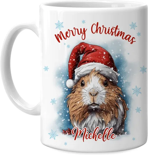 Vista 52 de Hyturtle Regalos personalizados para amantes de los osos – Taza de café de cerámica con nombre personalizado de oso con sombrero de Papá Noel