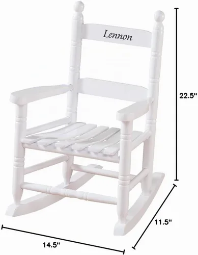 Vista 3 de Miles Kimball Mecedora blanca personalizada para niños - Madera maciza Black Fuentes