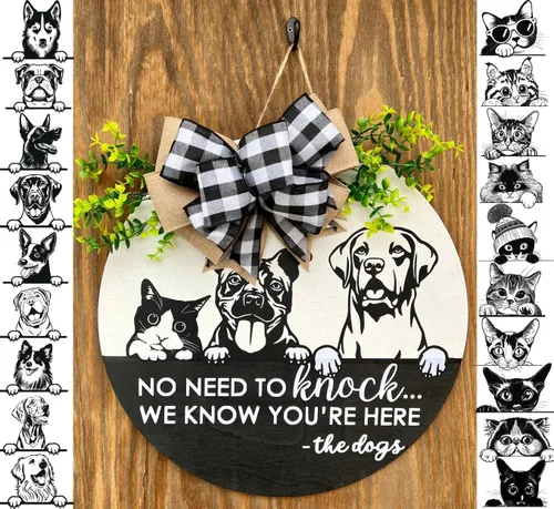 Vista 8 de Decoración personalizada para habitación de gatos, regalos temáticos personalizados para mujeres, letreros para el hogar, decoración redonda