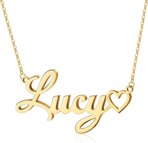 Vista 13 de DayOfShe Collar con nombre personalizado para mujer, chapado en oro de 18 quilates, collar con nombres en capas, regalos personalizados