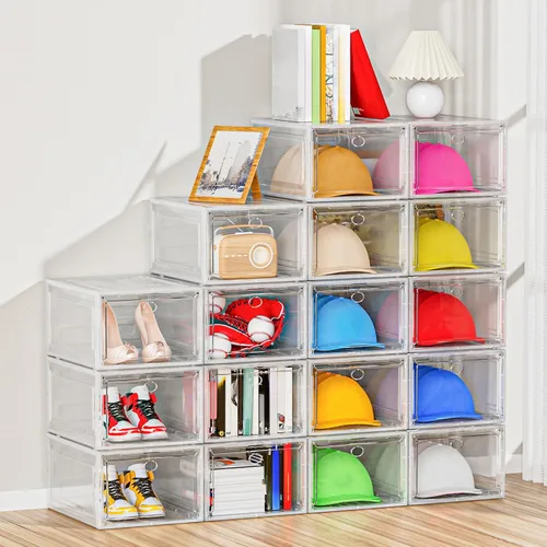 Vista 5 de YKLSLH Caja Organizadora de Sombreros, 6 Cajas para 40 Sombreros, Organizador de Sombreros de Plástico Sólido Más Resistente Mejorado para Gorras