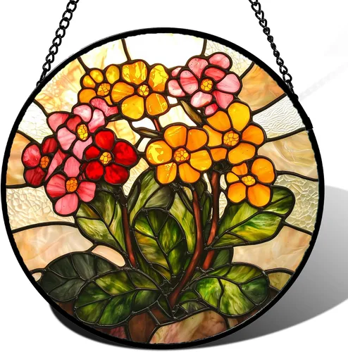 Vista 17 de Atrapasoles de Vidrio Manchado para Colgar en Ventanas, Koi y Loto para Puerta, Decoración del Hogar, Atrapasoles de Pescado, Regalos de Navidad