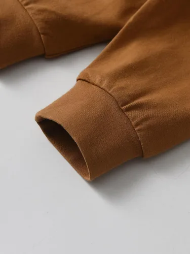 Vista 90 de Conjunto de 3 piezas de ropa de bebé recién nacido con estampado de manga larga + pantalones + sombrero