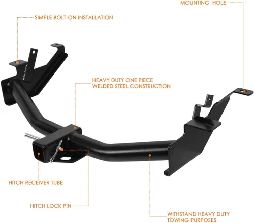 Vista 4 de Enganche de remolque clase 3 de 2" compatible con Ford Escape 05-12/Mazda Tribute 05-11 & Mercury Mariner, negro