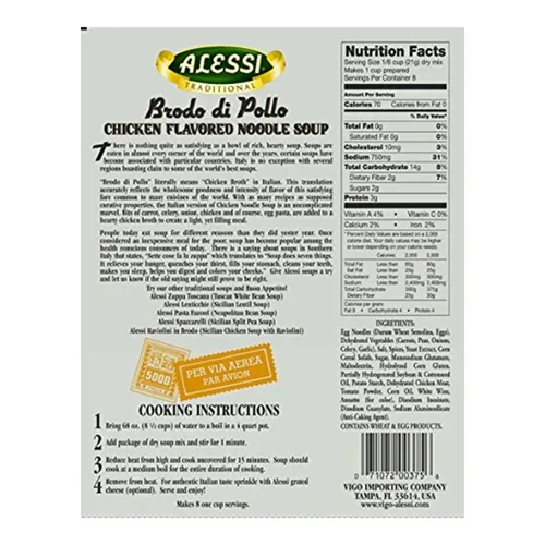 Vista 3 de Alessi Autentico Premium Soups, sabores tradicionales, 6 onzas (fideos de pollo, paquete de 6)