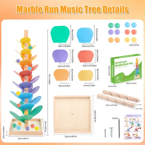 Vista 2 de Juego de árbol de mármol para 3-5 4-8 (bolas de 1.1 pulgadas)