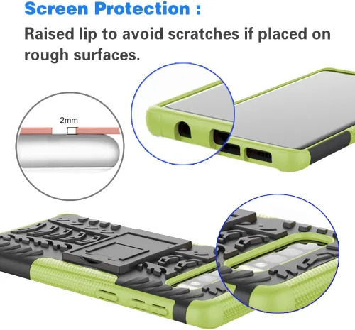 Vista 5 de Asuwish Funda de teléfono para Samsung Galaxy S10 con protector de pantalla de vidrio templado y soporte delgado, híbrida, resistente, funda Verde