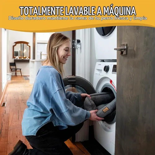 Vista 6 de CANINE CANYON Cama pequeña para perros de 26 pulgadas, sofá lavable de felpa para perros y gatos pequeños, cama rectangular suave para cachorros