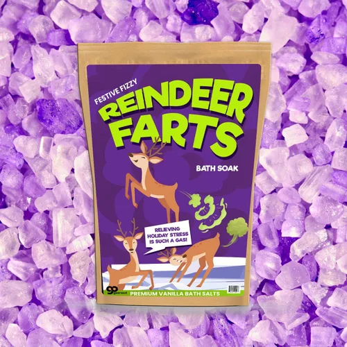 Vista 3 de Reindeer Fizzing Bath Soak - Regalo único de broma navideña para niños - Divertidos regalos de baño de Navidad para adolescentes, sales de baño
