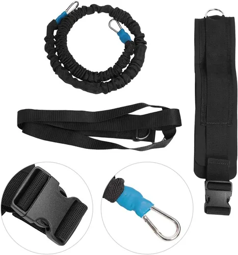 Vista 4 de Cinturón de entrenamiento dinámico multifuncional, bandas de ejercicio para correr, velocidad de aceleración, cuerda elástica para correr de fuerza