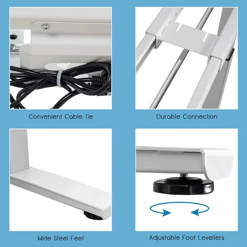 Vista 4 de POWERSTONE Marco de escritorio eléctrico ajustable para sentarse a estar de pie con controlador de botón y amarre de gestión de cables, conexión