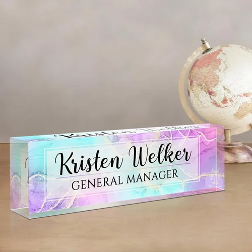 Vista 39 de Gowelly Placa de nombre personalizada para escritorio de oficina, placas de nombre personalizadas para escritorio, regalos personalizados