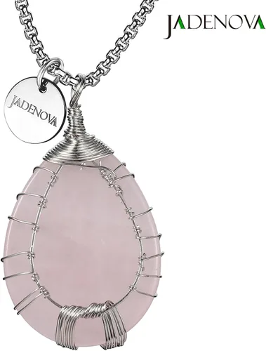 Vista 3 de JADENOVA Collar de cristal curativo para mujer colgante de árbol de la familia con alambre envuelto en alambre y colgante de lágrima curativa