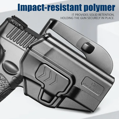 Vista 5 de GUN & FLOWER Paddle OWB Holster for Glock 17/19, Taurus G2C/G3C, 1911 5" No Rail, with Molle Adapter, Index Finger Release, 360° Adjustable Paddle