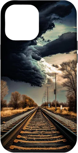 Vista 26 de Railroad Train Tracks Storm - Carcasa para iPhone 17