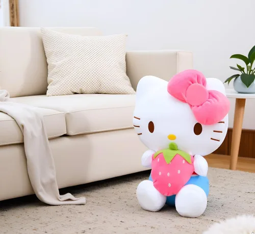 Vista 7 de Juguete de peluche de gatito de 17.5 pulgadas, animal de peluche Kawaii, muñeca de felpa suave para niños, adolescentes, coleccionistas y decoración