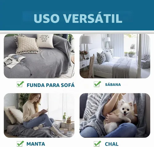 Vista 6 de Homcosan Fundas para sofá, funda de toalla de algodón de punto geométrico para sofá de 2 plazas, muebles de sofá, protector de mascotas, mantas