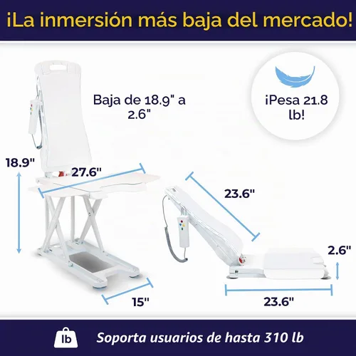 Vista 4 de Drive Medical Bellavita Dive - Silla elevadora eléctrica reclinable