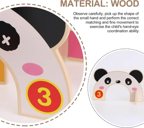 Vista 3 de TOYANDONA Juego de croquet para niños, juego de croquet de animales de madera de dibujos animados con mazos de madera de croquet, juego familiar