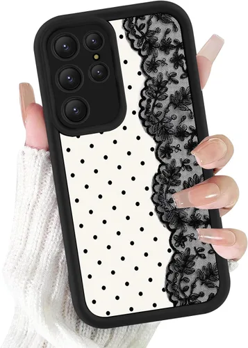 Vista 19 de Para Samsung Galaxy S24 5G 6.2''Cute Polka Dot Phone Case-Negro