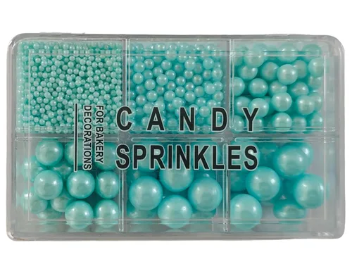 Vista 24 de Perlas negras comestibles en 5 tamaños de chispas de azúcar de 4.59 oz/4.6 onzas, 2,4,7,10,12 in, perlas de caramelo para decoración de pasteles