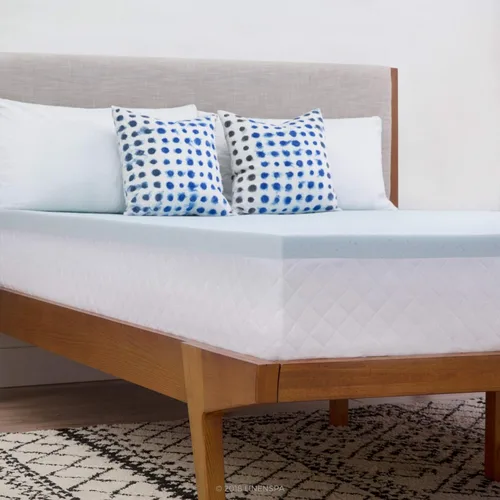 Vista 4 de Linenspa - Cubrecolchón de espuma viscoelástica con gel, de 2 pulgadas, tamaño Queen y protector de colchón impermeable suave de alta calidad, sin