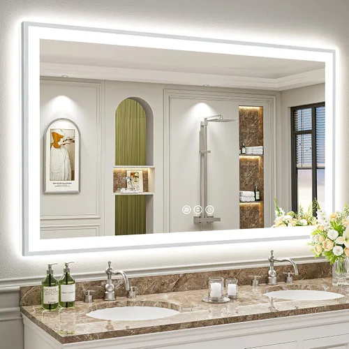 Vista 22 de 24x32 LED Bathroom Mirror, Backlit & Front Lit Lighted Mirror Retroiluminado+luz frontal