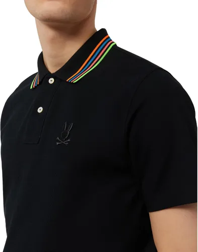 Vista 3 de Psycho Bunny Crosby Piqué Polo Negro SM (US Hombre 4), Negro