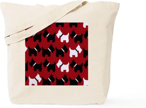 Vista 14 de CafePress American Scottie - Bolsa de compras de lona beige natural reutilizable