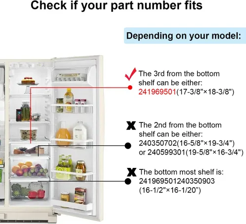 Vista 6 de Marco de estante mejorado 241969501 sin vidrio para refrigerador Frigidaire estante de repuesto para bandeja para verduras LFSS2612TF0