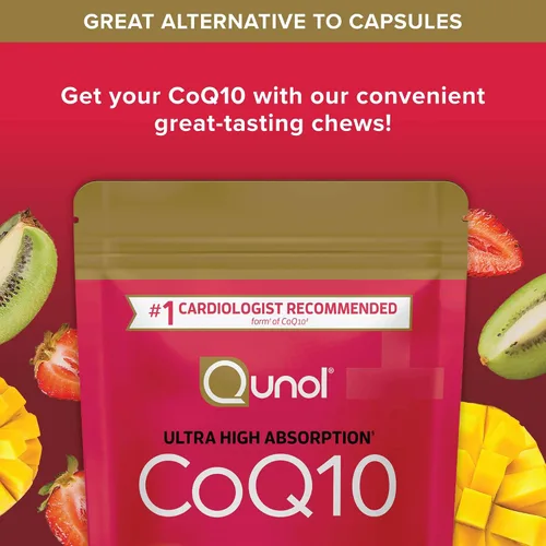 Vista 5 de Qunol CoQ10 200 mg Gomitas Blandas, Suplemento de Coenzima Q10 de Fuerza Extra y Ultra Alta Absorción, Suplemento Recomendado por el #1 Cardiólogo