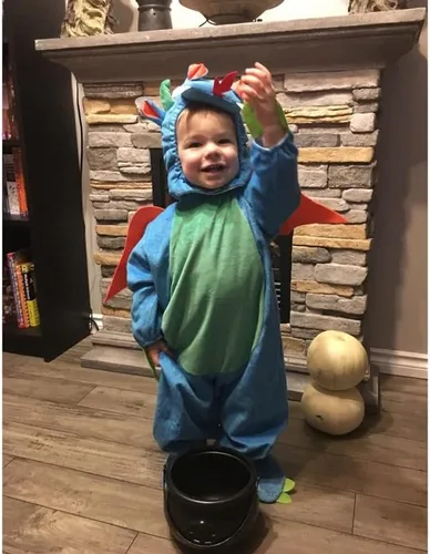 Vista 2 de Disfraz de Halloween para bebé niño y niña, dinosauriolangosta recién nacido, divertido disfraz de animal para fiesta, cosplay, conjunto de mameluco